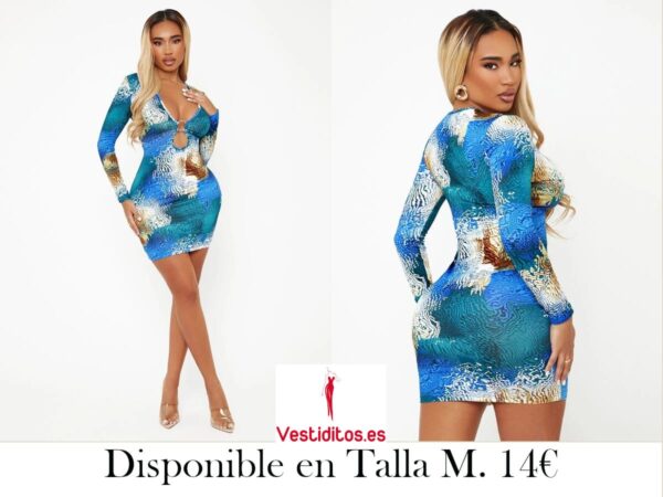 vestido ajustado con estampado